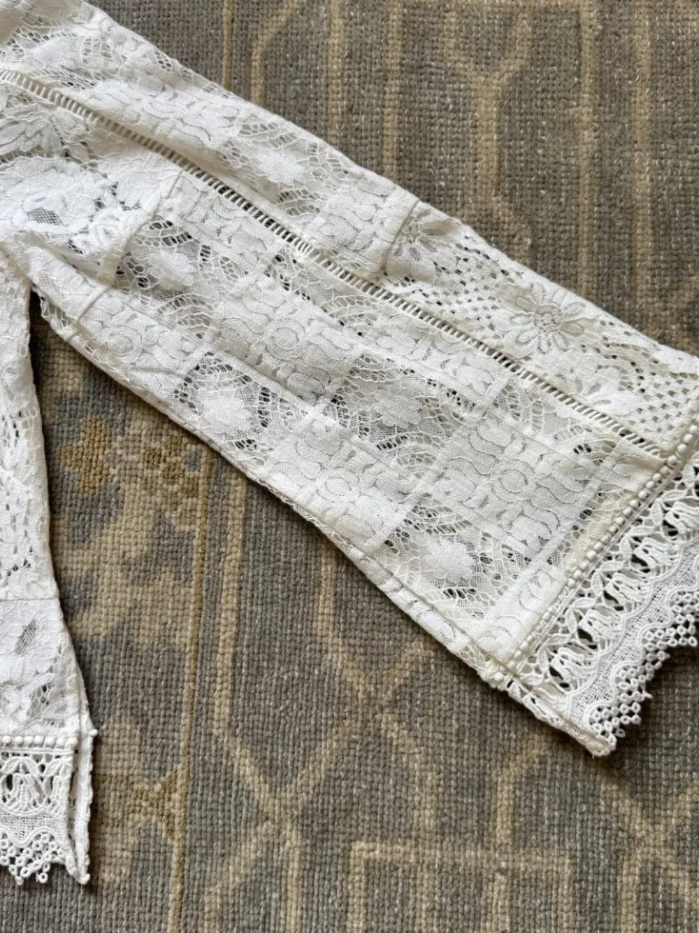 Anthropologie Long-Sleeve Lace Patches Blouse